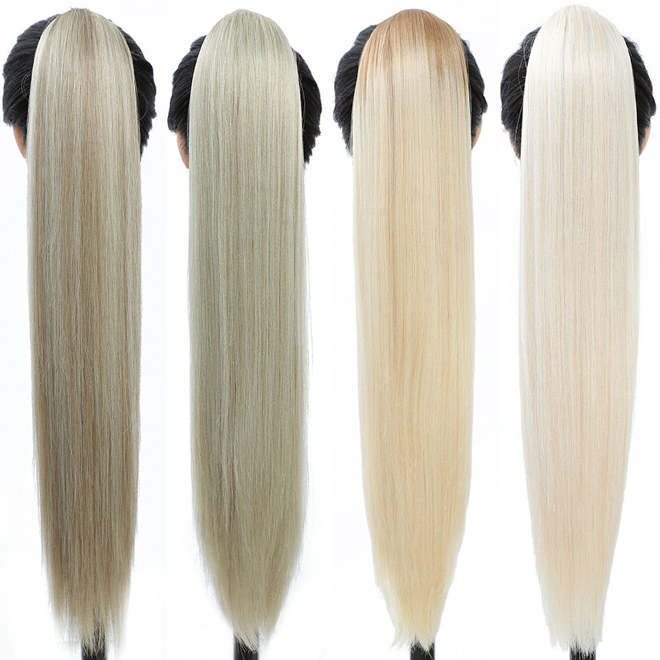 Miniatura: Synthetic Straight Long Natural Hair Ponytail Extension Wrap Around Clip in Hai