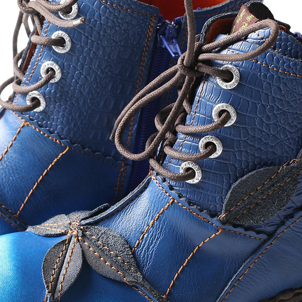 Thumbnail: TMA EYES Brand Washed Leather Oxford Women's Boots Mother Shoes