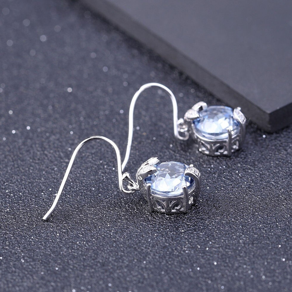 Thumbnail: GEM'S BALLET 925 Sterling Silver Fine Jewelry Mystic Quartz Iolite Blue Gemston