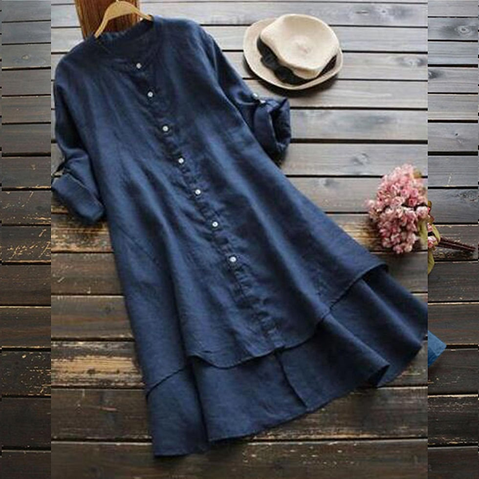 الصورة المصغرة: Oversized Cotton Linen Dress for Women Summer Plus Size Blouse Skirt Vestidos L