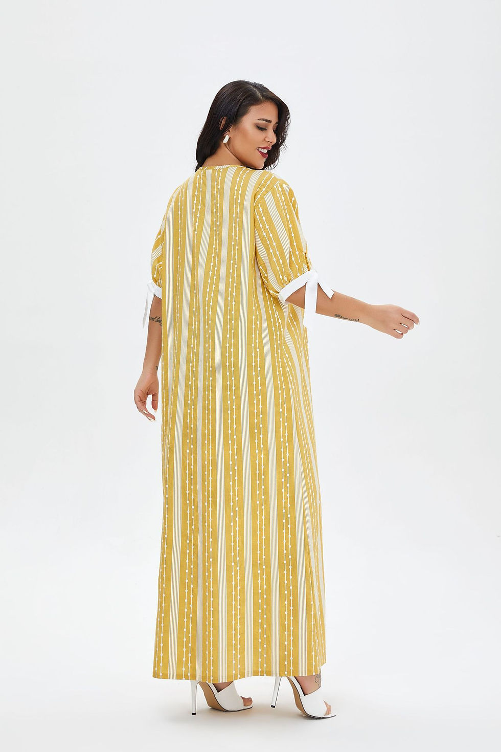 Thumbnail: Ramadan Muslim Kaftan Abaya Dubai Dashiki Loose Long Dress Maxi Dress