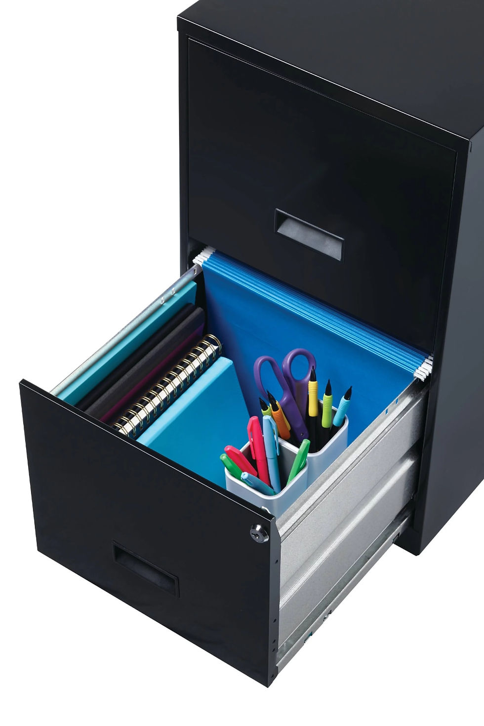 Hình thu nhỏ: Filing Cabinet 2-Drawer Steel File Cabinet with Lock, Black archiveros de ofici