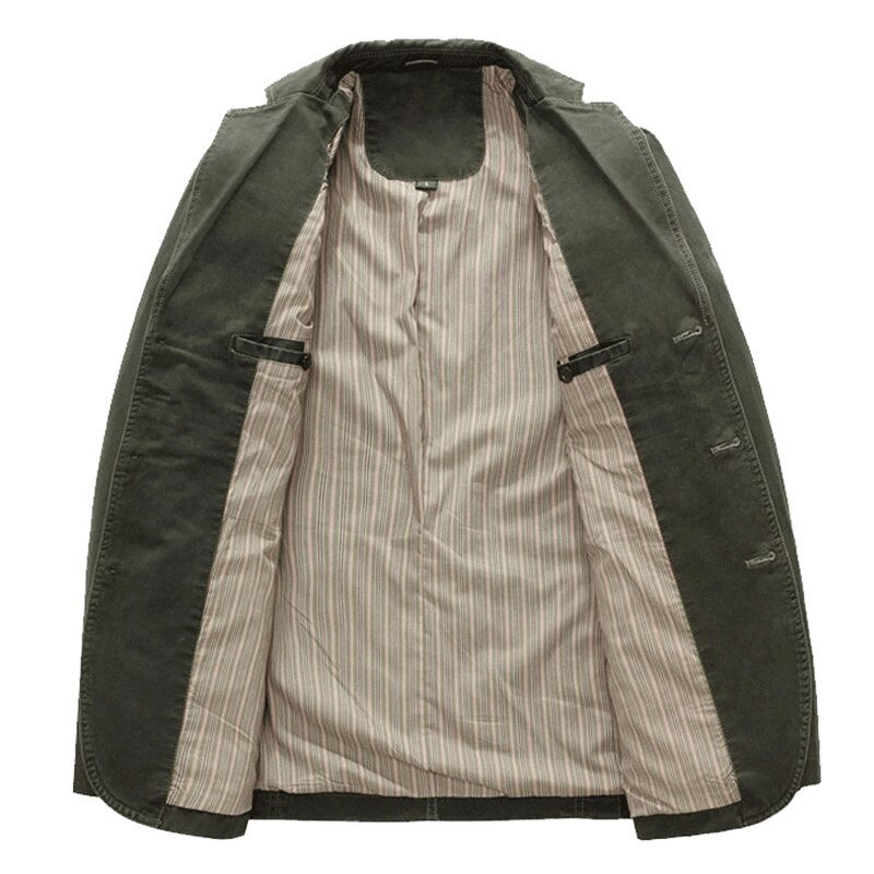 Thumbnail: Spring Autumn Businessmen's 100% Pure Cotton Casual Suit Coat Male