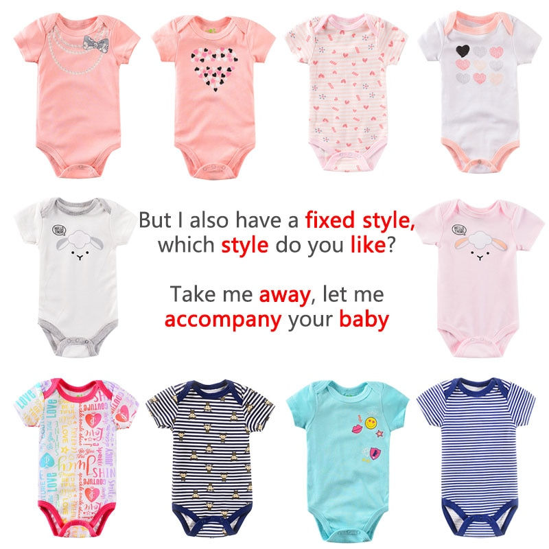 Thumbnail: 1-2 Pieces Baby Bodysuit For Newborns Summer Baby Romper Girl/Boy Clothes 0-12M