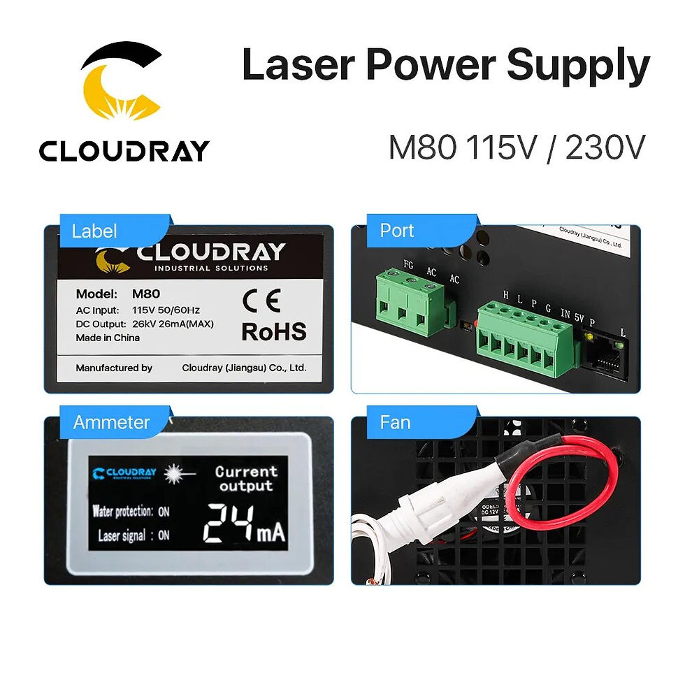 Thumbnail: Cloudray 80W CO2 Laser Power Supply 115V/230V for CO2 Laser Engraving Cutting M