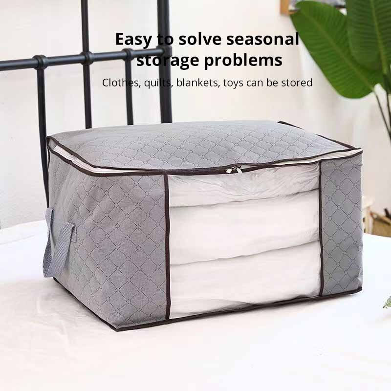 Thumbnail: Non Woven Cotton Quilt Storage Bag Large Capacity Clothing Cotton Quilt Mobile
