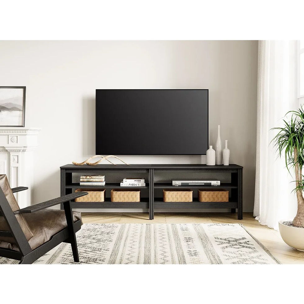 Thumbnail: TV Stand for 75 Inch TV with 4 Open Shelves, Wood TV Console Entertainment Cent
