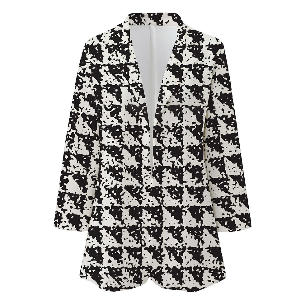 Küçük resim: Women's Printed Cardigan Formal Suit Long Sleeve Lapels Business Office Jacket
