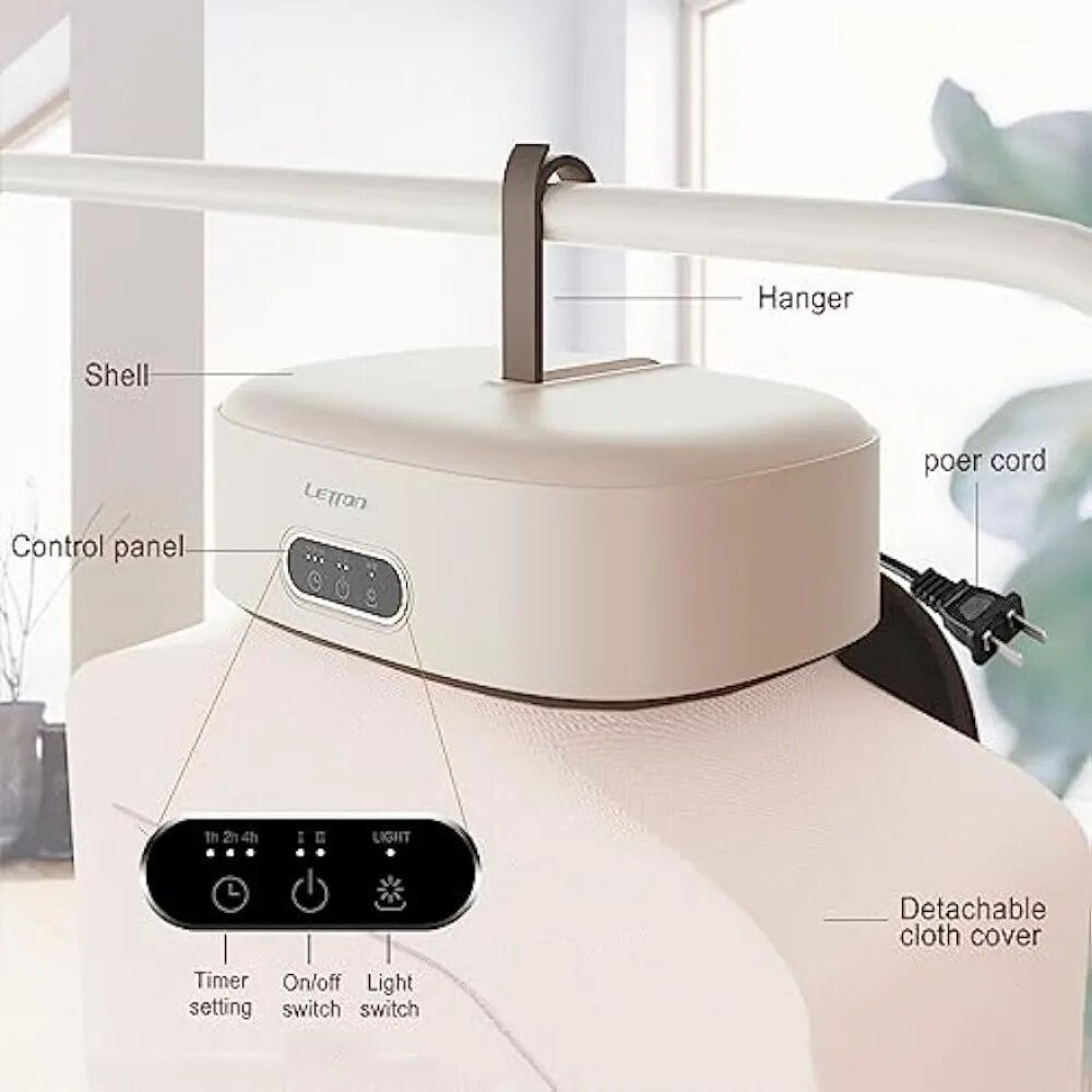 LETTON Portable Compact Foldable Electric Laundry Clothes Dryer Machine with Dr