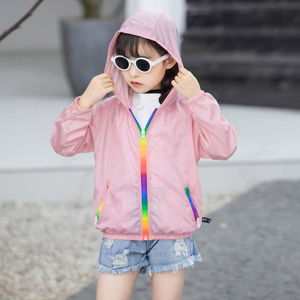 Thumbnail: Baby Boys Girls Sunscreen Jackets Soild Colour Hooded Toddler Outerwear Zipper