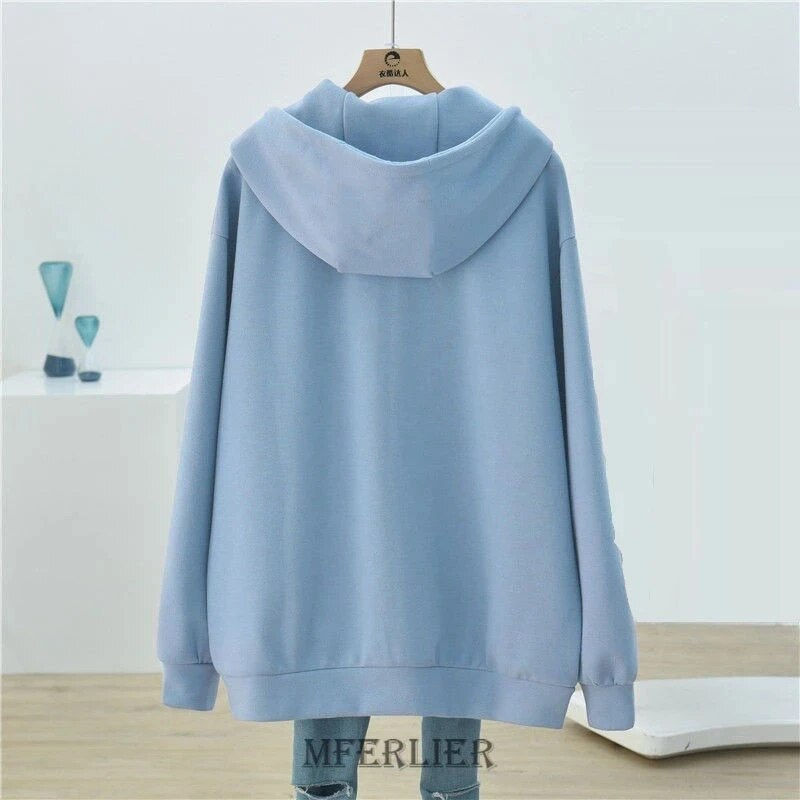 Miniatura: Plus Size 6XL 150KG Women Hoodies Zip-up Harajuku Oversized Pocket Hooded Sweat