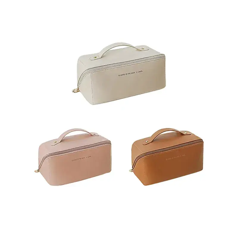 Organ Pillow Bag PU Leather Makeup Bag Toiletries Cosmetics Storage Bag