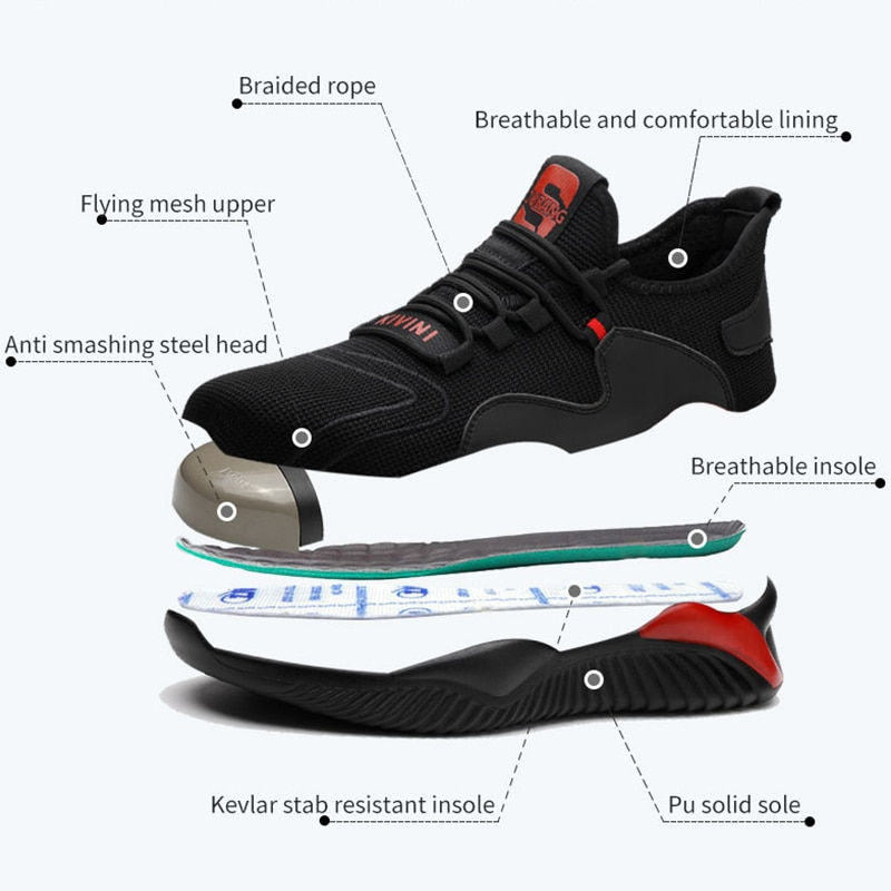 Thumbnail: Dropshipping Men Women Work Shoes Steel Toe Cap Safety Boots European Standard