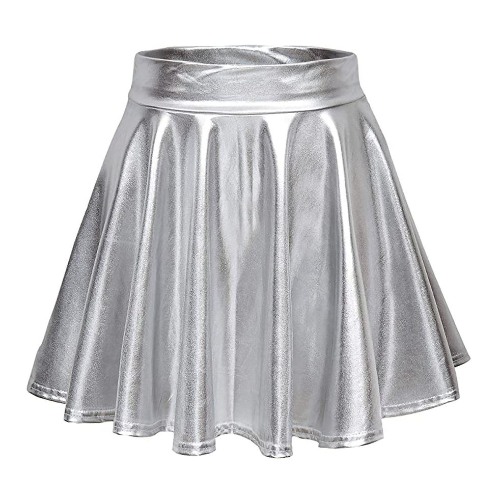 Thumbnail: Fashion Shiny Metallic Flared Pleated A-line Mini Skirt For Women Teen Girls So