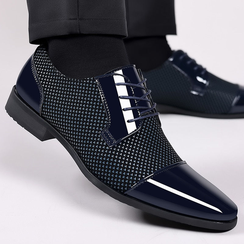 Thumbnail: Trending Classic Men Dress Shoes For Men Oxfords PU Leather Shoes Lace Up Forma