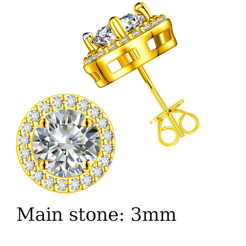 Thumbnail: Unisex Fine Jewelry Moissanite Earrings For Women 925  Stud Earrings Moissanite