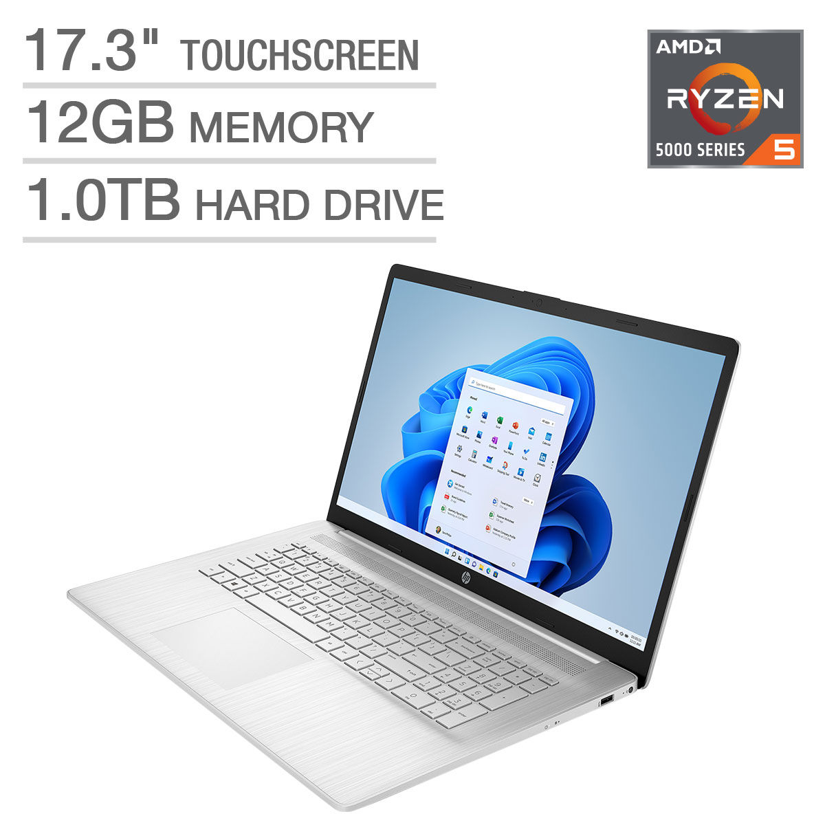 HP 17.3" Touchscreen Laptop - AMD Ryzen 5 5625U - Windows 11