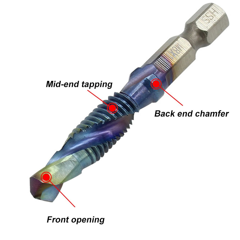 Thumbnail: 6PCS Composite Hex Shank Tap Drill Bits Set Quick Change Impact HSS Driver Bit