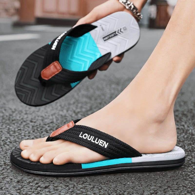 Thumbnail: High Quality Brand Men Flip Flops Summer Beach Flip Flops Men Fashion Breathabl