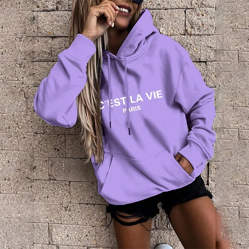 Lazy Style Sportswear Jumper Cotton Plus Size Hoodie Casual Women's Clothing 20