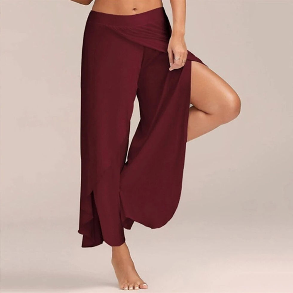 Miniatiūra: Women‘s Solid Harem Palazzo Yoga Split Beauty Pants Ladies High Waist Loose Wid