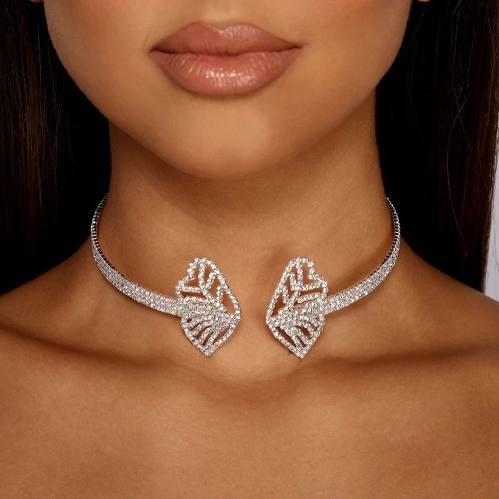 Thumbnail: Stonefans Fashion Butterfly Rhinestone Choker Necklace Torques Collar Simple