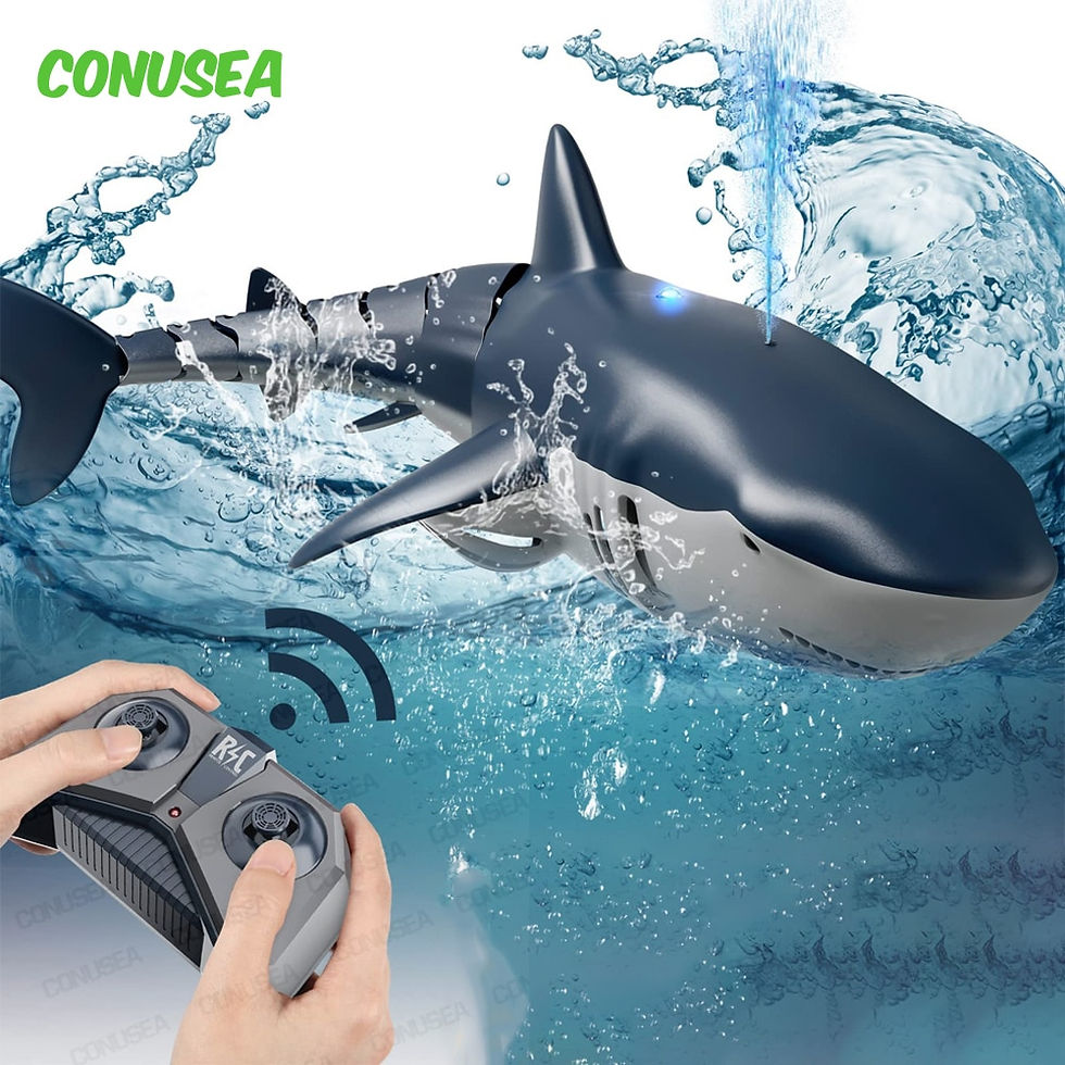 Thumbnail: Smart Rc Shark whale Spray Water Toy Remote Controlled Boat ship Submarine Robo