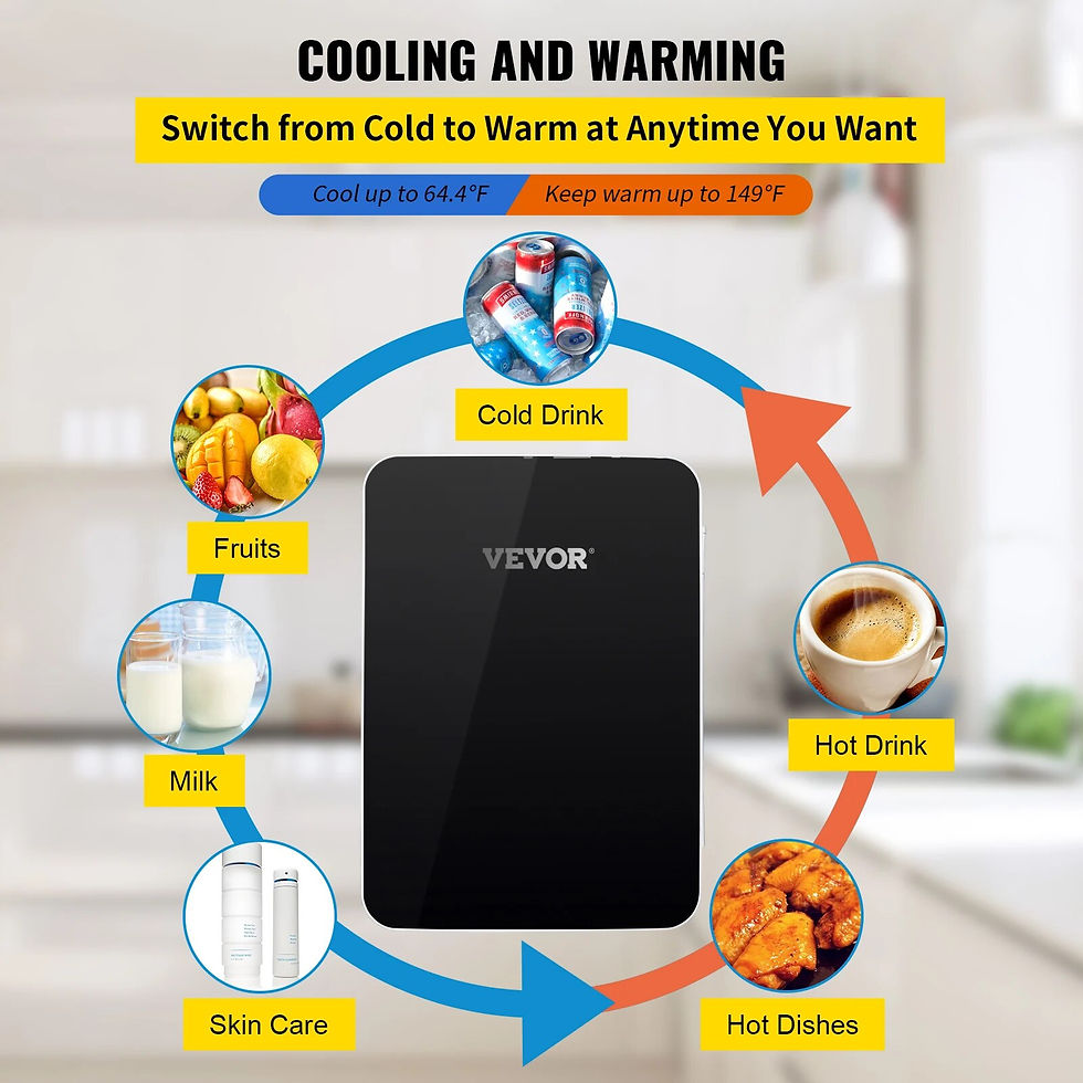 Sīktēls: VEVOR 10L Mini Fridge Car Refrigerator Portable Freezer Cooler and Warmer Stori