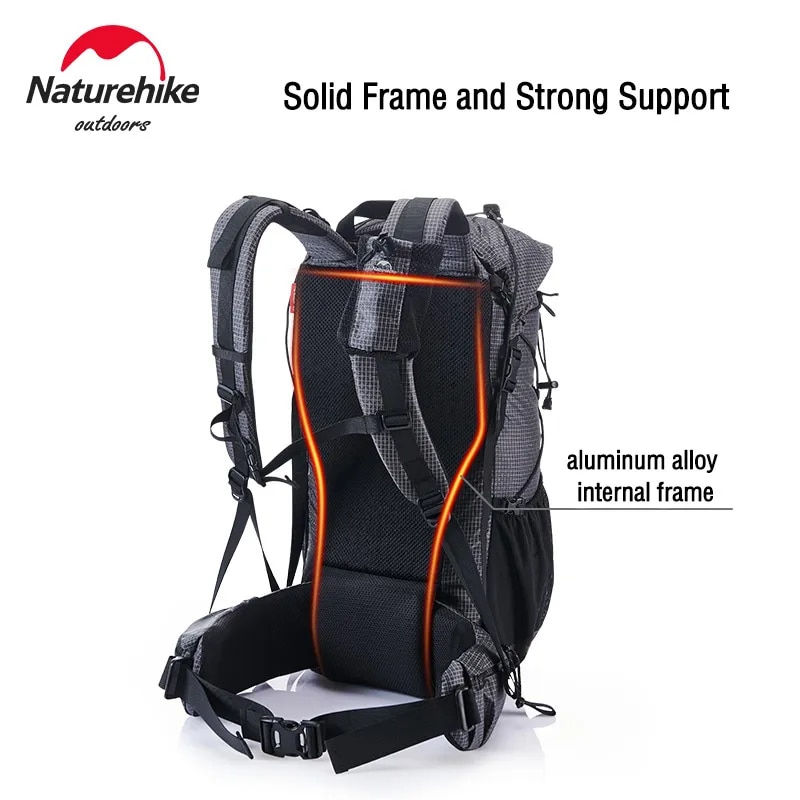 Thumbnail: Naturehike Hiking Backpack Outdoor Sports Bag 60+5L Large Capacity Ergonomic De