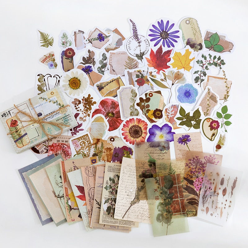 Thumbnail: 60pcs/Vintage Stationery Stickers Aesthetic Junk Journal Paper Diary Scrapbook