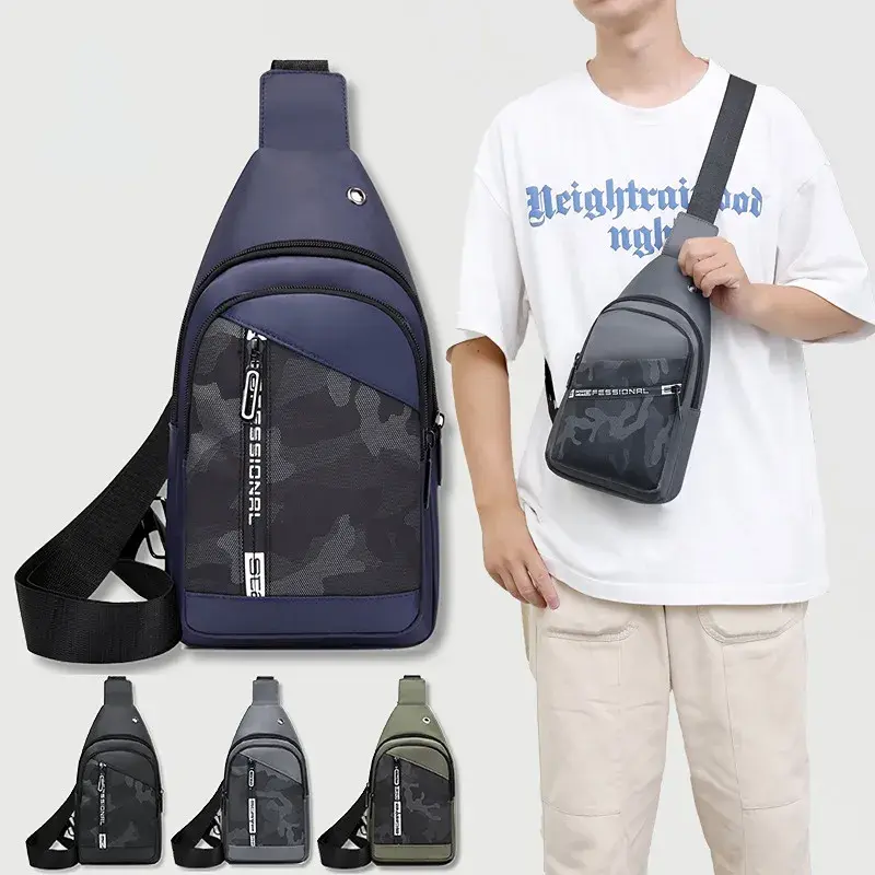 Thumbnail: Fashion Men Casual Multifunction Shoulder Bag Travel Crossbody Bag on Shoulder