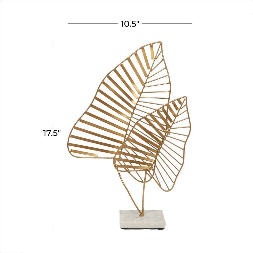 Thumbnail: Iron Glam Gold Metallic Fern Leaf Table Top Decors 11"W X 17"H Home Decor Home