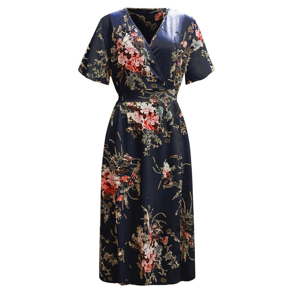 Miniatiūra: Women Dresses Plus Size Summer Sexy V Neck Floral Print Boho Beach Dress Short