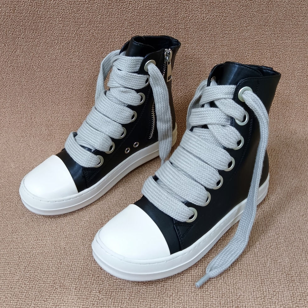 Thumbnail: 2023 Rick High Top Sneakers Platform Corss Tied Men's Shoes Women Sneakers Owee