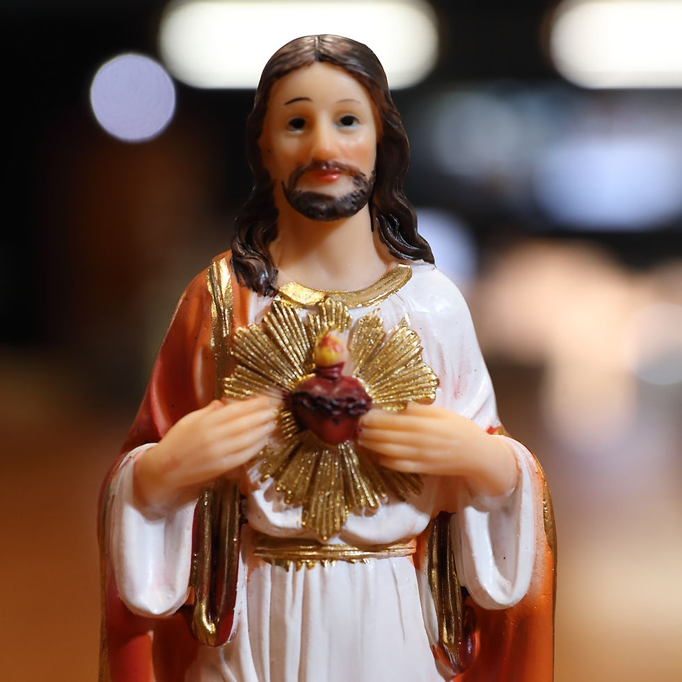 Thumbnail: Zayton Jesus Statue Sacred Heart Figure Resin Sculpture Savior Figurine