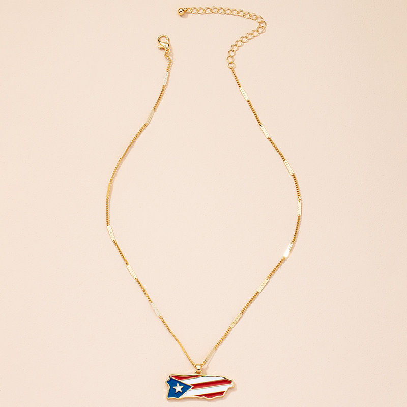 Miniatura: Women's Fashion Flag Pendant Necklace Clavicle Chain