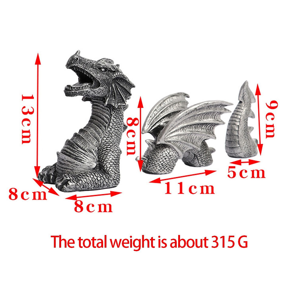 Miniatură: 1Pcs Dragon Figurine Garden Flying Dragon Shape Statue Resin Ornament Lawn Scul
