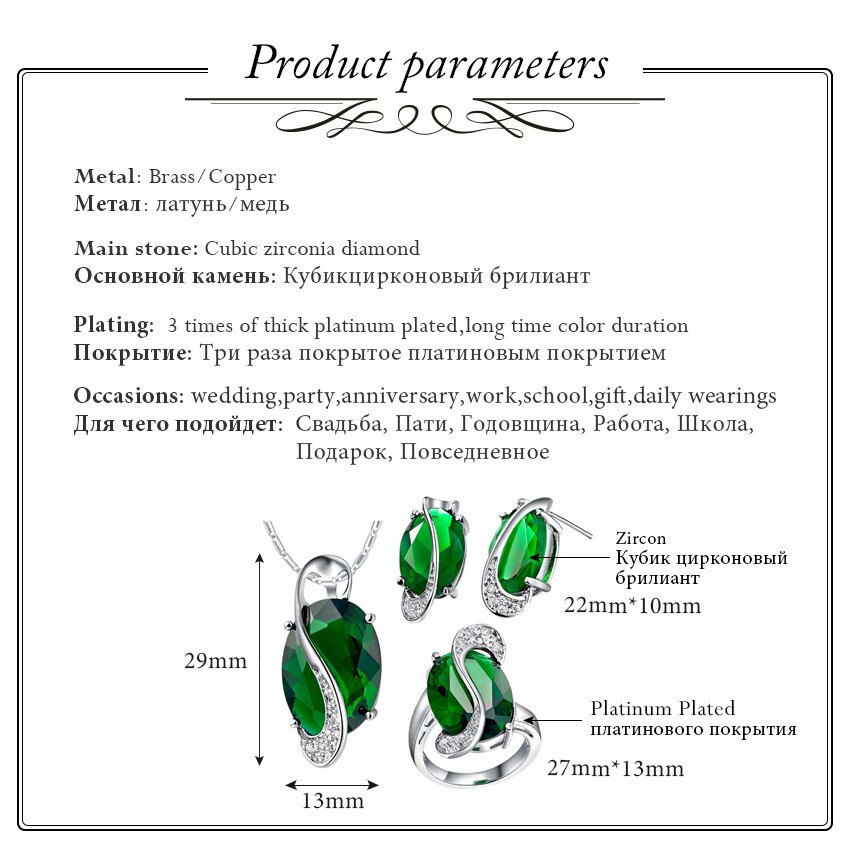 Thumbnail: US STOCK 50% Off Jewelry Set Necklaces Pendants Earrings Ring Crystal Jewlery