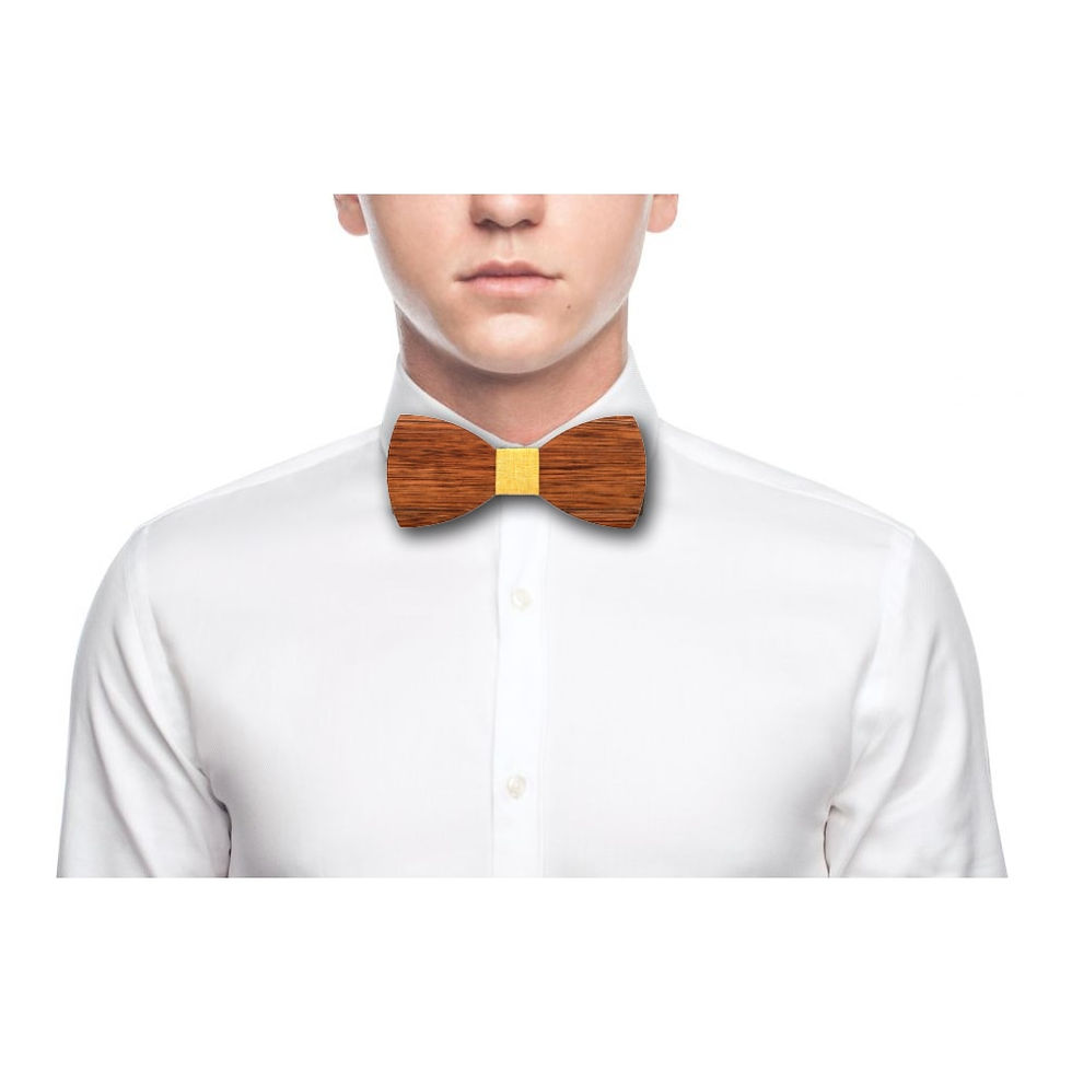 Thumbnail: SOMESOOR Engraved Unfinished Natural Wooden Bowtie Handmade Gentleman Necktie B