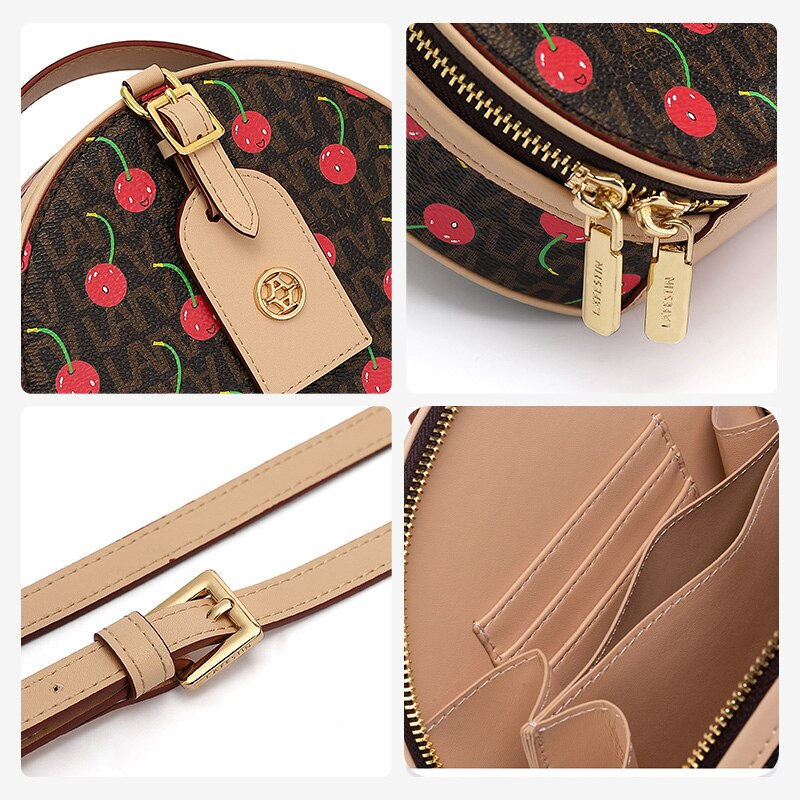 Thumbnail: LA FESTIN 2022 New Single Shoulder Messenger Small Round Bag Female Cherry
