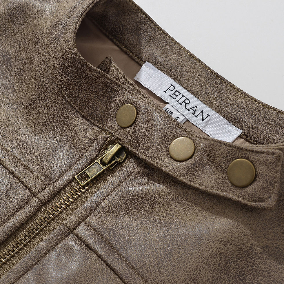 Thumbnail: Retro Distressed Short Jacket Women's Slim Stand Collar Faux Deerskin