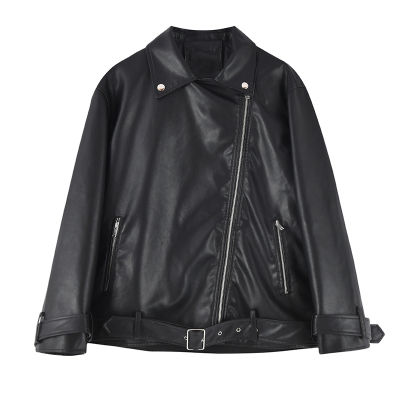 Miniaturbild: Collision Color Locomotive Women Loose Short Pu Leather Jacket