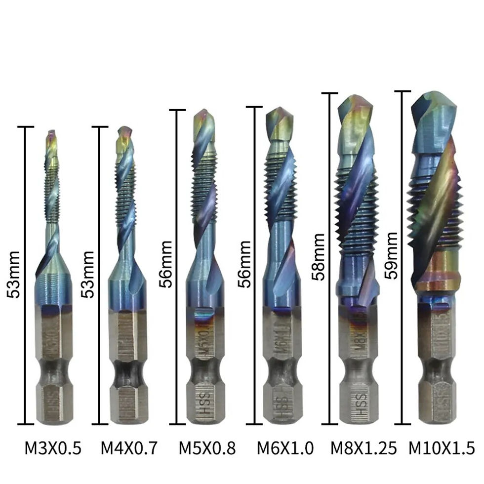 Thumbnail: 6PCS Composite Hex Shank Tap Drill Bits Set Quick Change Impact HSS Driver Bit
