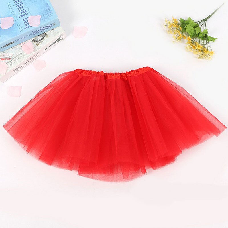 Thumbnail: Kids Girls Tulle Tutu Skirt for 2-8Y Children Stage Ballet Dance Clothes Party