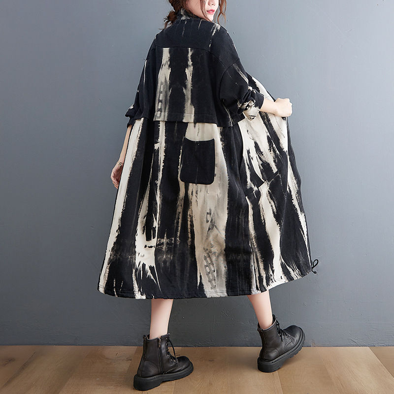 Miniatura: Mid-length Versatile Casual Printed Jacket