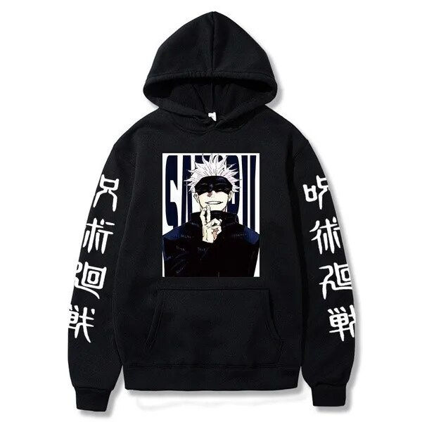Thumbnail: Japan Anime Jujutsu Kaisen Gojo Satoru Plus Size Hoodie Men Women Sweatshirt Ca