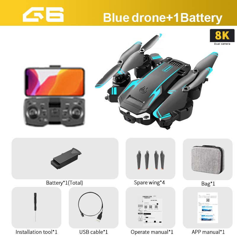 Thumbnail: KBDFA New G6 Drone 5G 8K HD Camera GPS Four-Sided Obstacle Avoidance RC Helicop