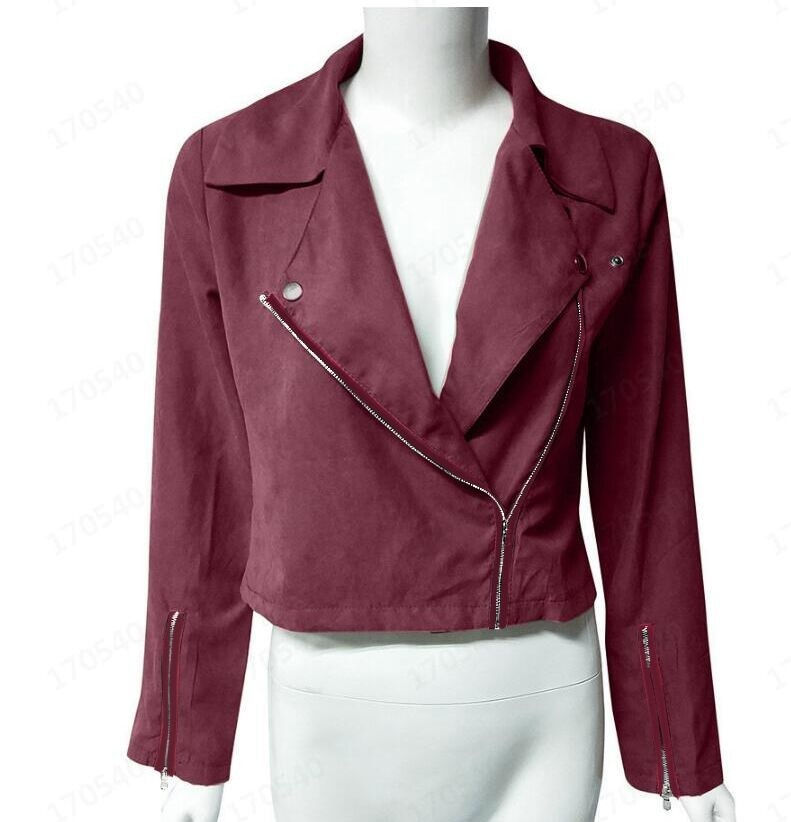 Miniatura: Autumn Women Pu Leather Jacket Woman Zipper Short Coat Female Black Punk Bomber