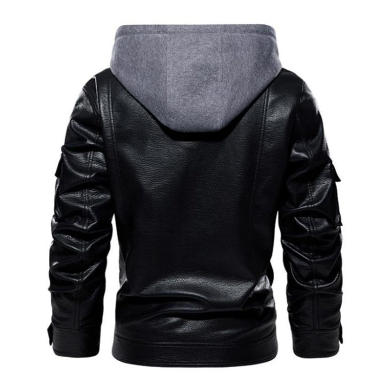 Thumbnail: 2023 Mens Leather Jackets New spring Casual Motorcycle PU Jacket Biker Fleece w
