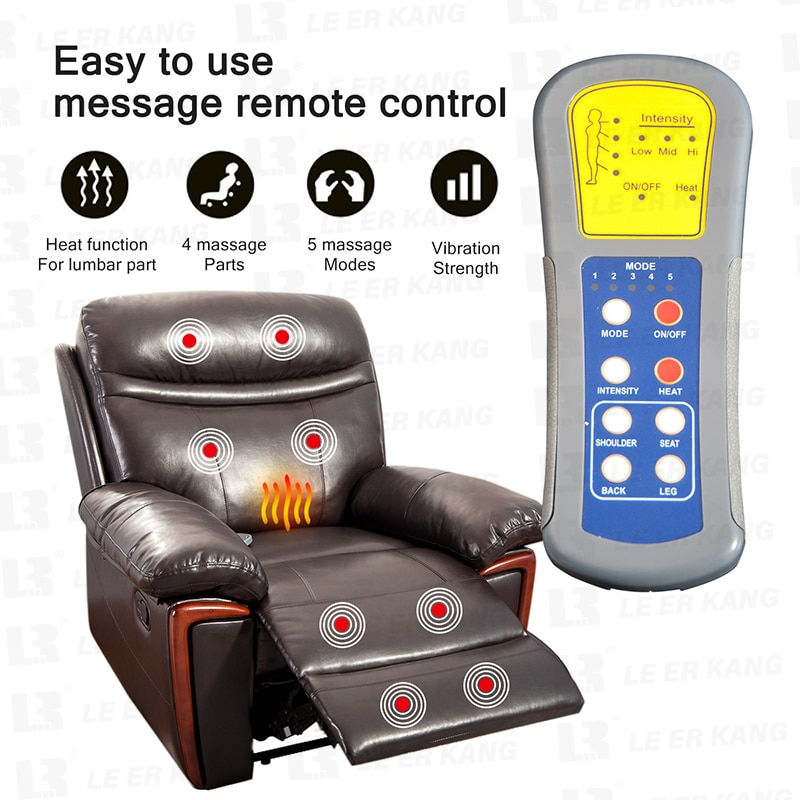 Miniaturebillede: Electric Massage Recliner PU Leather Sofa Chair with Heating and Massage Vibrat
